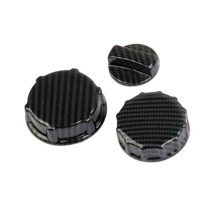 Oil Cap Brake Fluid Cap Antifreeze Cap Cover Trim for 2024 Interior Accessories Carbon Fiber