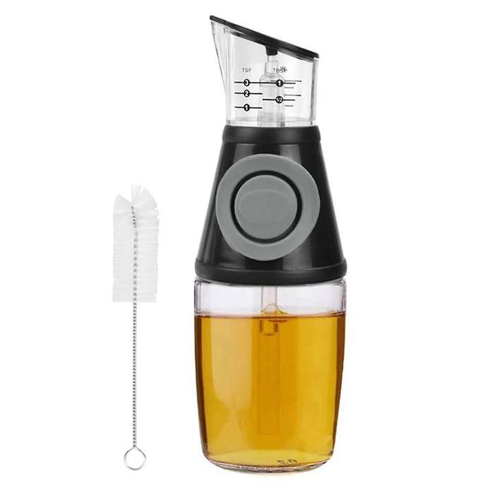 Oil Dispenser with Dosing Pump and Measuring Cup 250ml with Cleaning Brush
