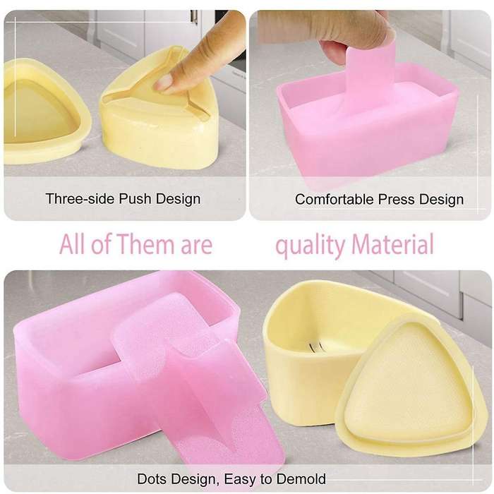 Onigiri Mold, 3 Pack Rice Mold Musubi Maker Kit, Maker Press, Classic Triangle Rice Ball Maker Sushi