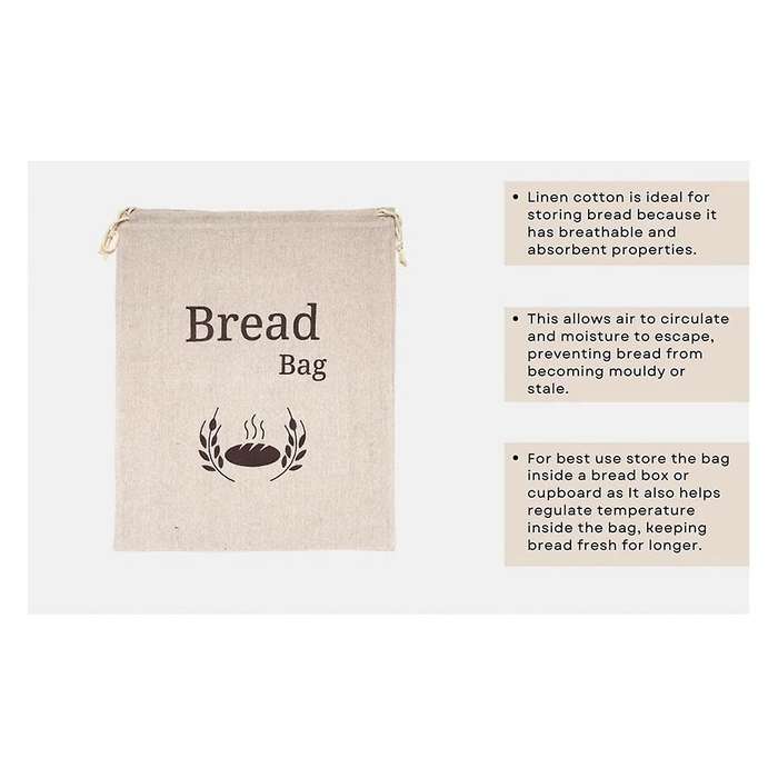 Organic Linen Bread Bag Reusable Bread Bags Food Storage Bag Bread Storage Bags Eco Bread Bag