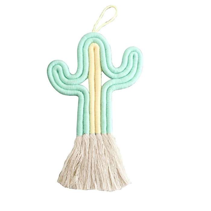 Ornament Cactus Room-Decor -Woven Wall Hanging Cute Nursery Wall Decor Gift Cute Swing Car Pendant L