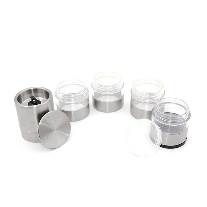 Outdoor Bbq Picnic Sauce Bottle Set Stainless Steel Seasoning Box Transparent Plastic Solid Camping