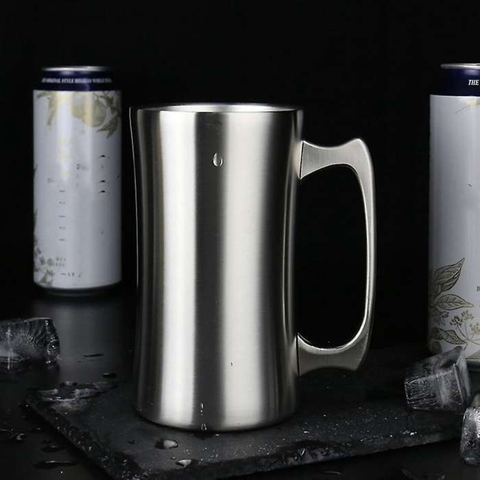 Outdoor Camping Beer Mug Stainless Steel Double-Layer Coffee Mug Vacuum Insulation Cold Coffee Cup H
