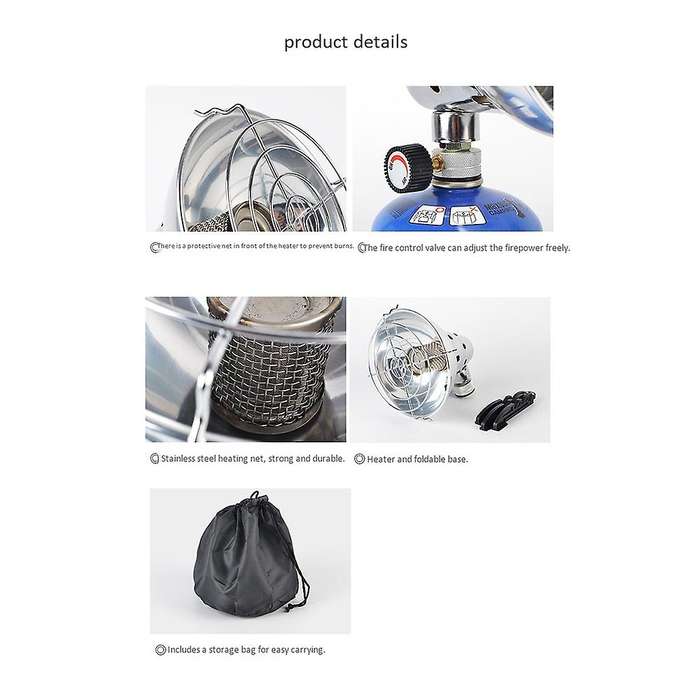 Outdoor Camping Gas Heater Warmer Heating with Stand Portable Gas Stove Outdoor Stove Fishing Huntin