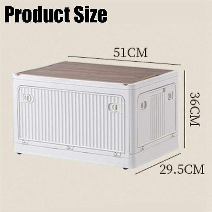 Outdoor Camping Folding Box with Wooden Lid Capacity Car Storage Box Food Organizer for Household 56