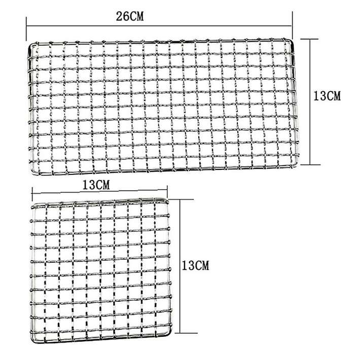 Outdoor Camping Pot Rack Square Stainless Steel Grill Mesh Simple Wood Fire Stove Barbecue Rack Wind