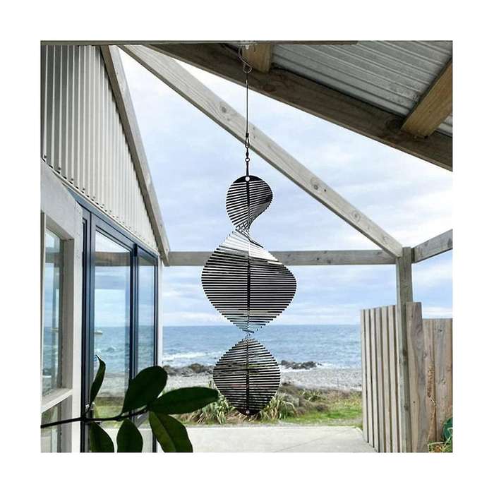 Outdoor Hanging Decorative Spiral Metal Wind Chime,3d Spiral Wind Chime Garden Backyard Hanging Dec