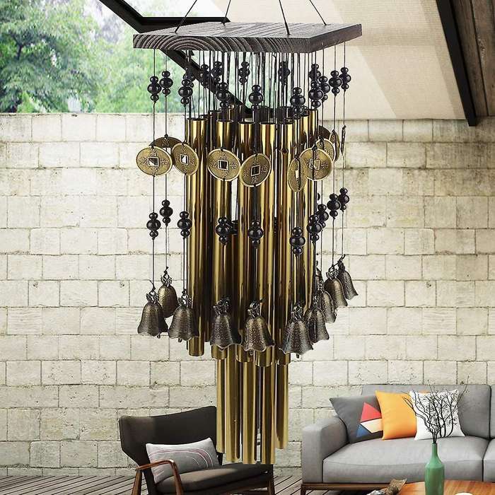 Outdoor Indoor Metal Tube Wind Chime with Copper Windchimes for Yard Patio Garden Terrace Decoration