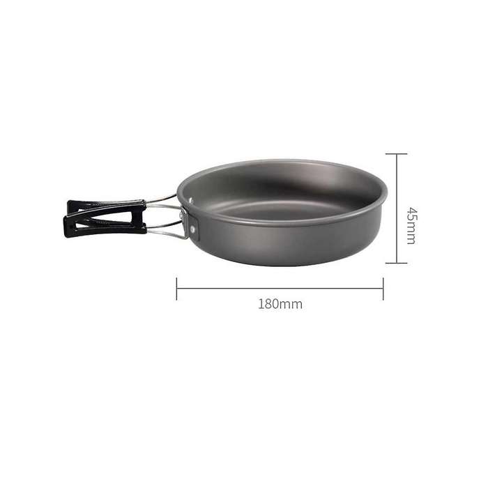 Outdoor Kettle Aluminum Material - Portable Camping Set Pot Travel Cutlery Utensils Hiking Picnic E