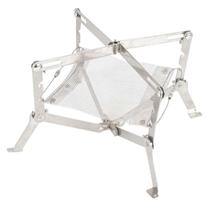 Outdoor Mini Campfire Rack Camping Stainless Steel Barbecue Rack Charcoal Wood Stove Picnic Fire Rac