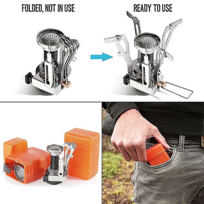 Outdoor Picnic Cooking Stove Super Folding Camping Gas Stove Mini Pocket Cooking Burner 3000W 95G