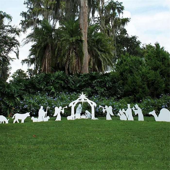 Outdoor Nativity Scene, Weatherproof Nativity Sets for Christmas Outdoor Decor, Lighted Decoration