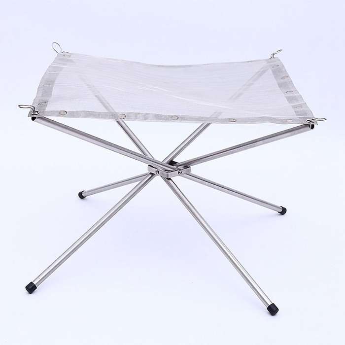 Outdoor Portable Bonfire Frame Folding Furnace Fire Rack Stack Grill Stainless Steel Point Charcoal
