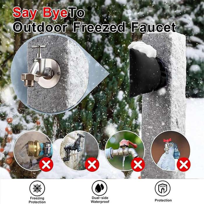 Outdoor Reflective Faucet Covers 2 Pack for Winter 8.27 X 5.9 Inch, Reusable Waterproof Insulated S