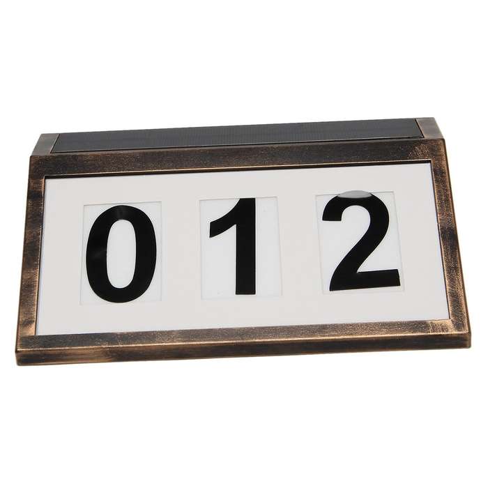 Outdoor Solar LED House Number Light Energy Saving Solar Door Plate Light DIY Garden Garage Door Num