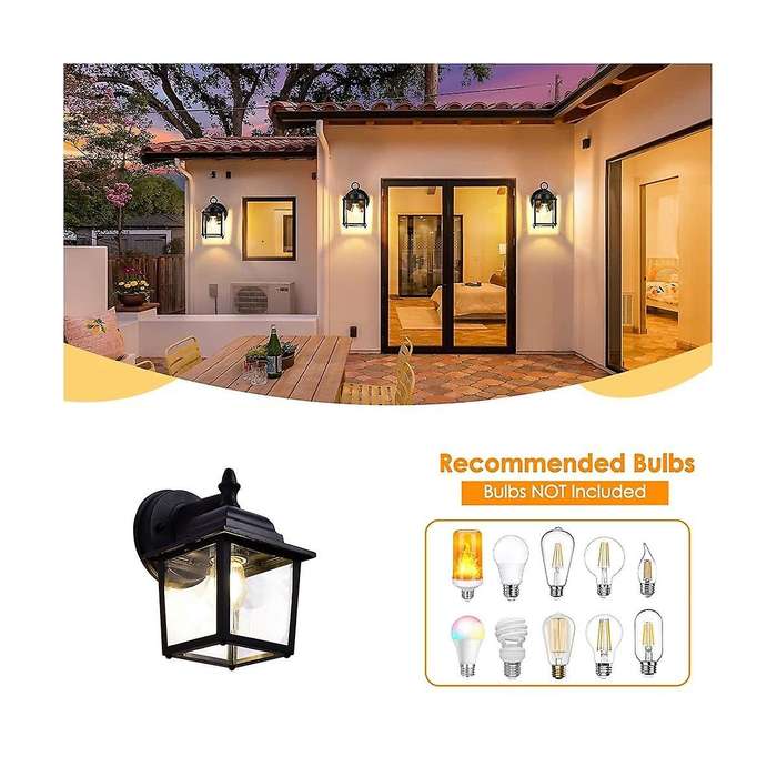 Outdoor Wall Lantern, Exterior Waterproof Wall Sconce Light Fixtures, Black Front Door Wall Lightin
