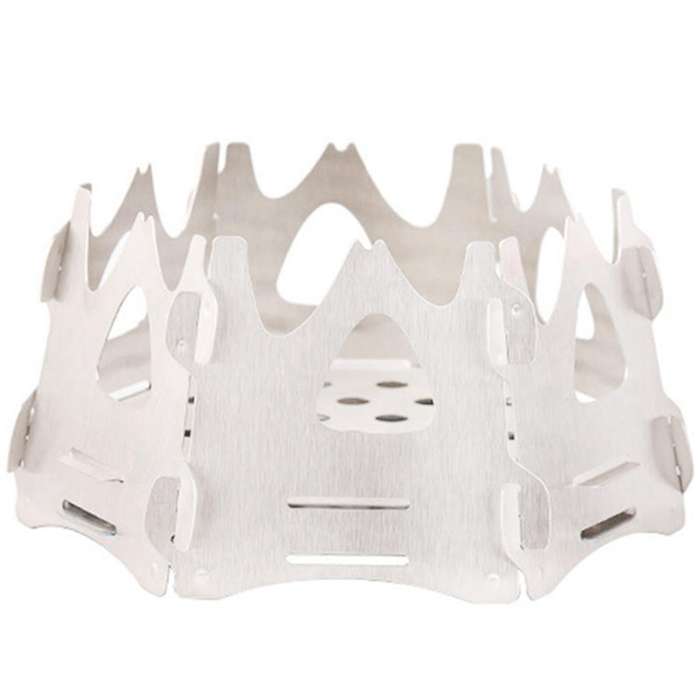 Outdoor Wood Burning Stove Portable Camping Stove Stainless Steel Six-Sided Stove for Hiking Picnic