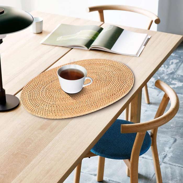 Oval Rattan Placemat,natural Rattan Hand-woven,tea Ceremony Accessories,suitable for Dining Room, K