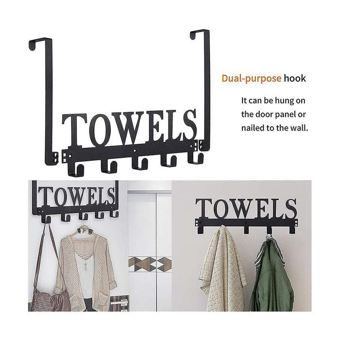 Over The Door Hooks Towel Rack Hanger for Bathroom Towel Holder ,organizer Accessories and Decor