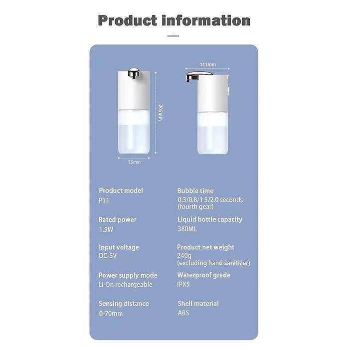 P12S Intelligent Automatic Induction Foam Hand Washing Machine Electric Household Soap Dispenser