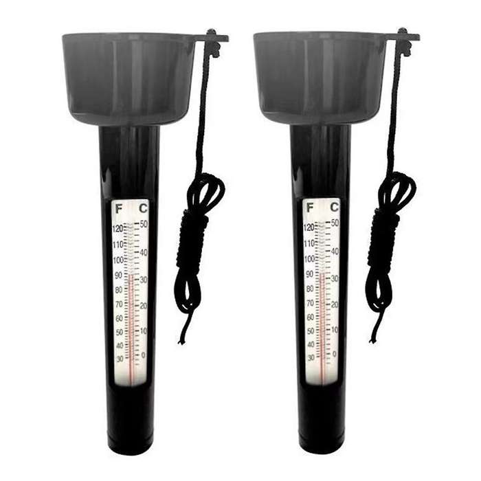 Pack of 2 Outside Garden Pond Floating Water Thermometers 0-50C
