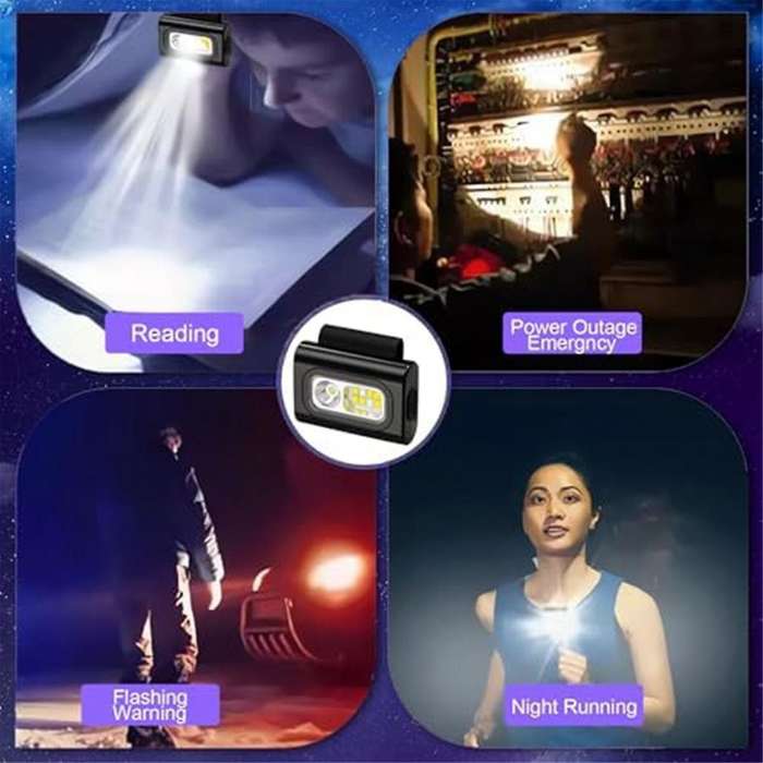 Pack of 2 Running Light Jogging, Headlight Jogging, Strong Magnetic LED Clip Lamp,1200 Lumens Chest