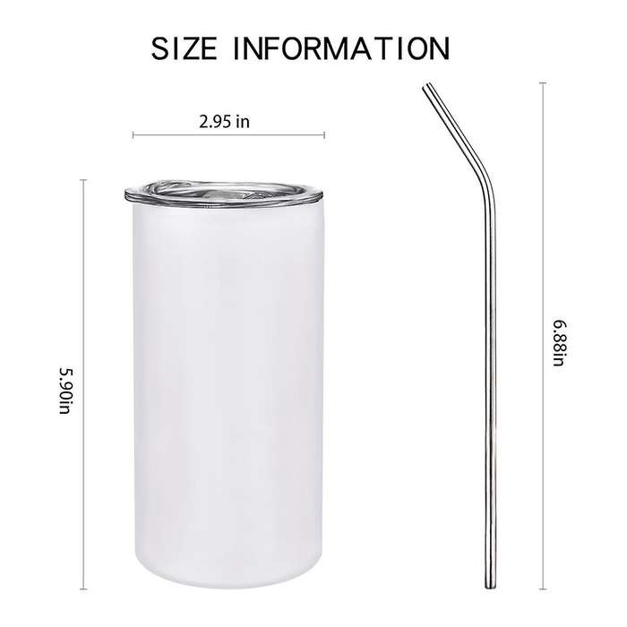 Pack of 6 12 Oz Sublimated Tumblers Blank, Insulated Stainless Steel Water Bottles with Lids and Str