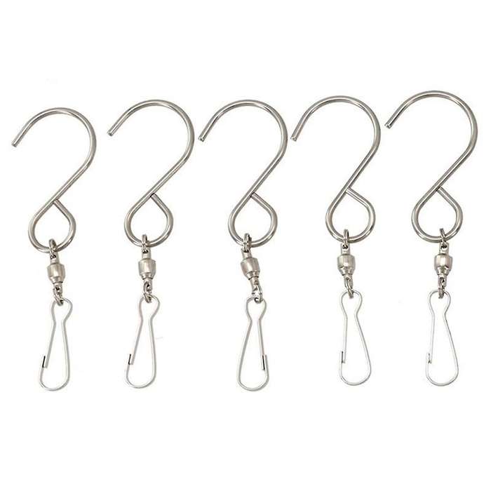 Pack of 5 Multi- Swivel Hooks for Hanging Crystal Twisters and