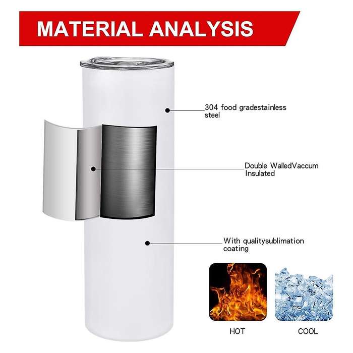 Pack of 6 30 Oz Sublimated Glass Tumbler Blanks with Lid and Straw,Stainless Steel Double Wall Insul