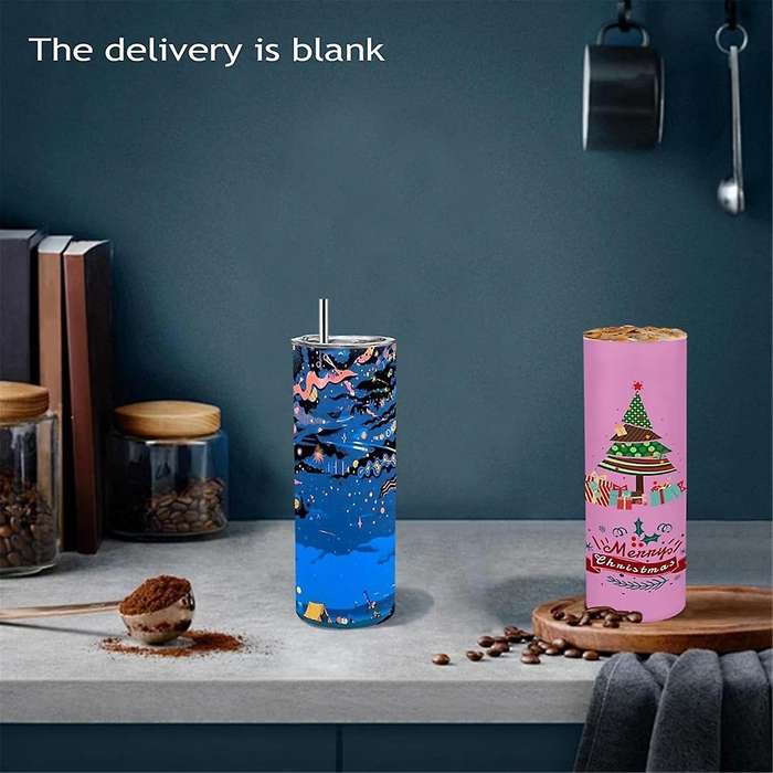 Pack of 6 30 Oz Sublimated Glass Tumbler Blanks with Lid and Straw,Stainless Steel Double Wall Insul
