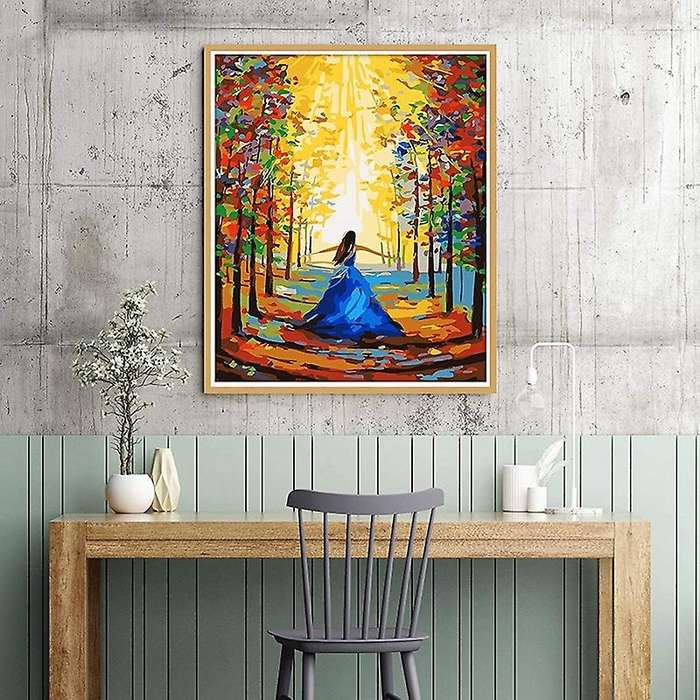 Paint By Numbers Art Oil Painting Forest Girl Living Room Bedroom Home Decoration Wall Decoration