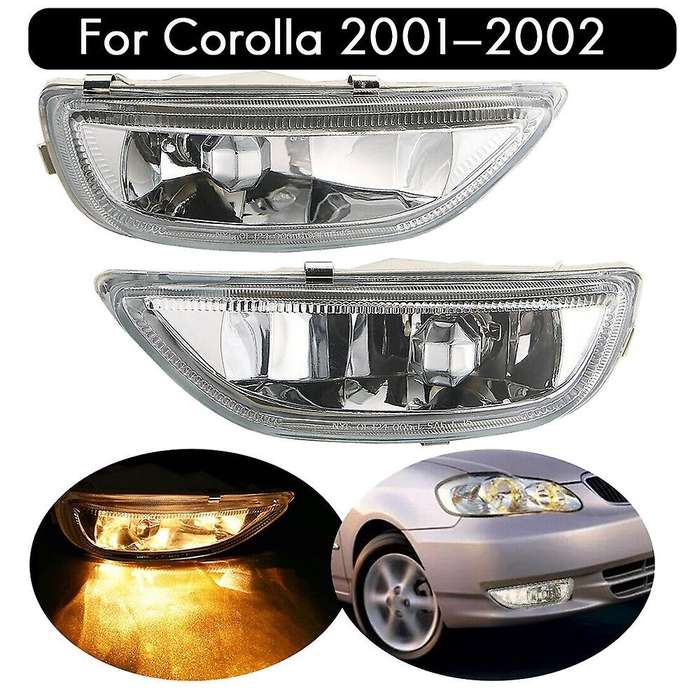 Pair Front Bumper Fog Light Clear Lens Driving Lamp Assembly for 2001 2002 81220-02030 81210-02040