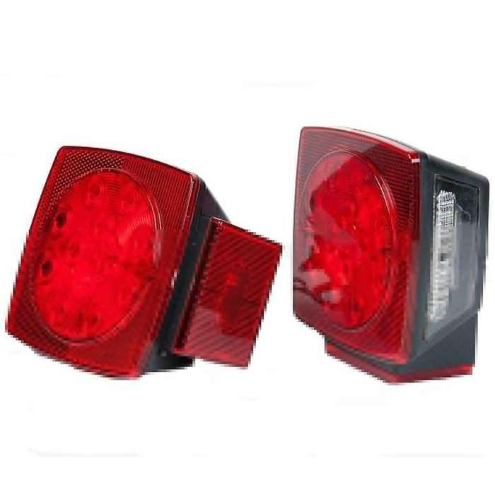 Pair Led Submersible Square Lights Trailer Under 80 Inch Tail Brake Boat Stud Mount Led Trailer Ligh