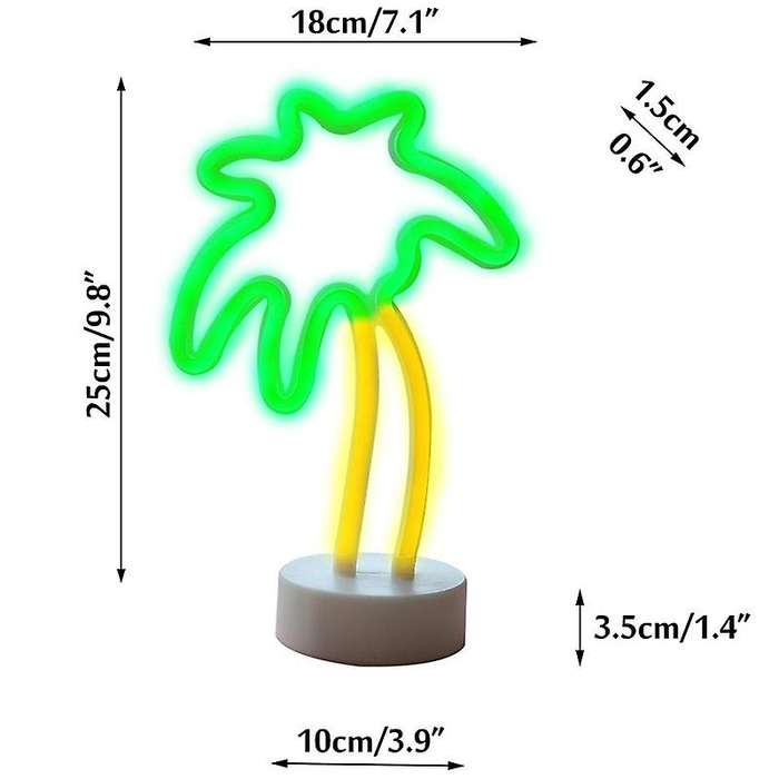 Palm Tree LED Neon Sign Night Light with Base Coconut Tree Marquee Night Lamp Table Light Best Gift