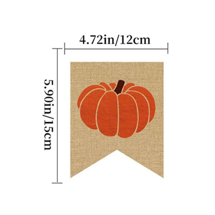 Paper Fall Flag String Thanksgiving Maple Leaf Pumpkin Banner Letter Pull Flag Thanksgiving Decorati