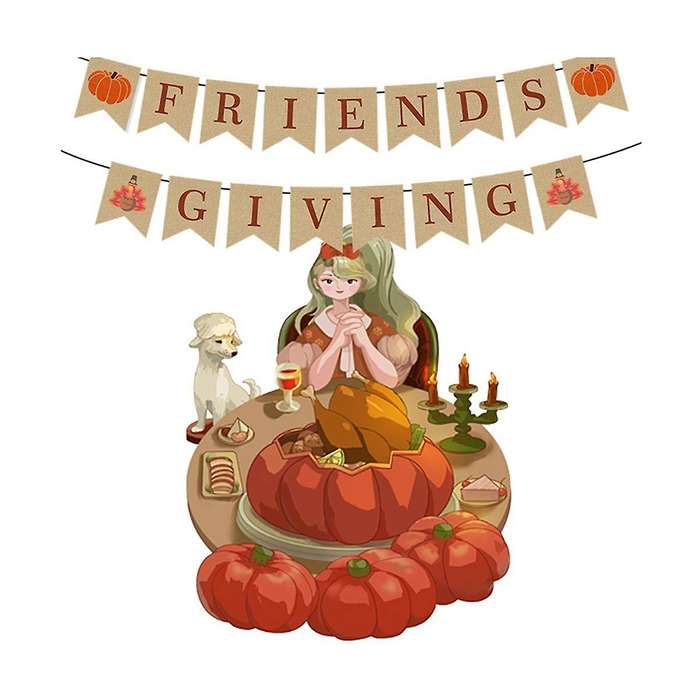 Paper Fall Flag String Thanksgiving Maple Leaf Pumpkin Banner Letter Pull Flag Thanksgiving Decorati