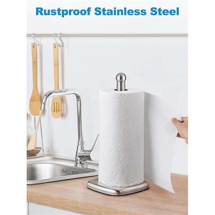 Paper Towel Holder for Countertop, Standing Kitchen Roll Holder with Suction Cups, Non- Paper Towel