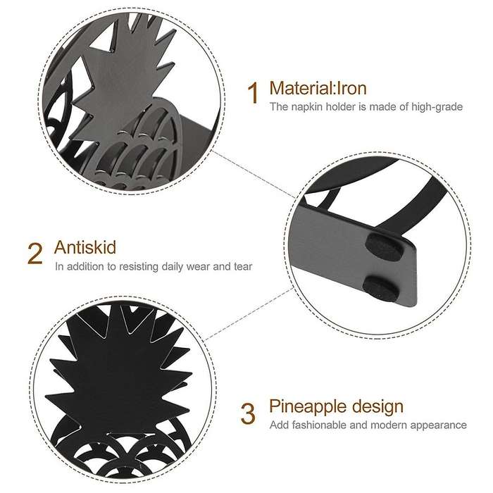 Papertowel Dispenser Desktop Tissue Rack Metal Pineapples Napkin Stand Paper Napkin Holder