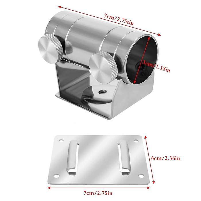 Parasol Balcony Bracket Stainless Steel Fishing Case Adjustable Umbrella Stand Wall Mounted Fishing