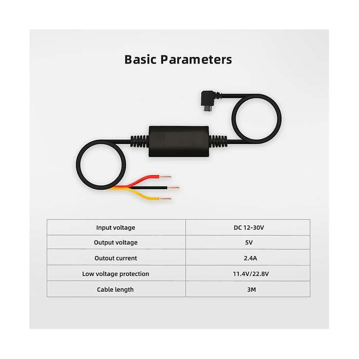 Parking Surveillance Cable for 4k A800 A800s Wide A500 A500s for Car Dvr 24h Parking Monitor Hardwi