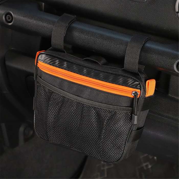 Passenger Grab Handle Storage Bag Multi- Pouch Organizer Bag for Wrangler CJ YJ TJ JK JL JT & UTV