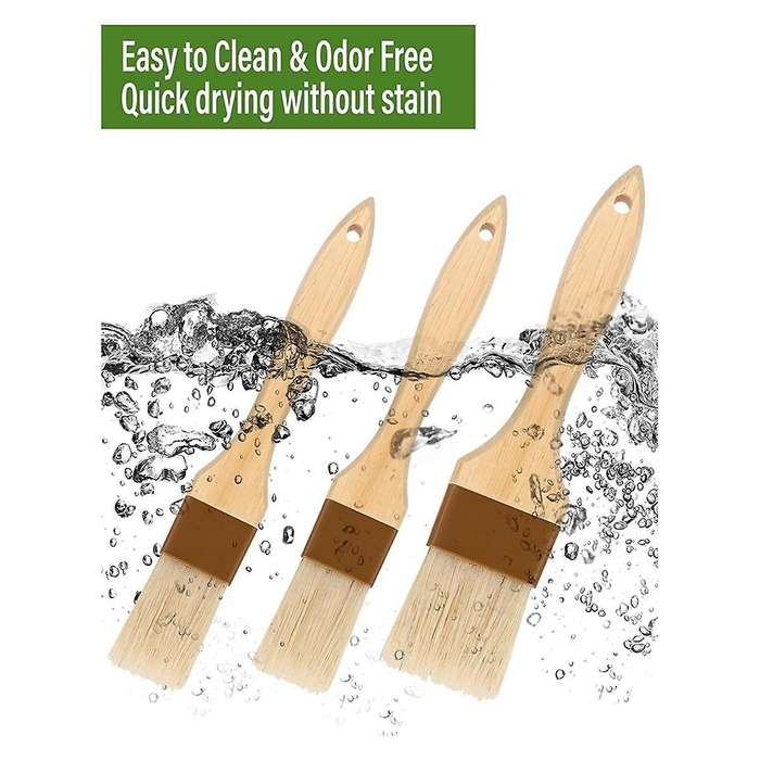 Pastry Brush,basting Brush for Cooking,natural Bristle Bbq Brush for Oil & Sauce,wooden Handle Food