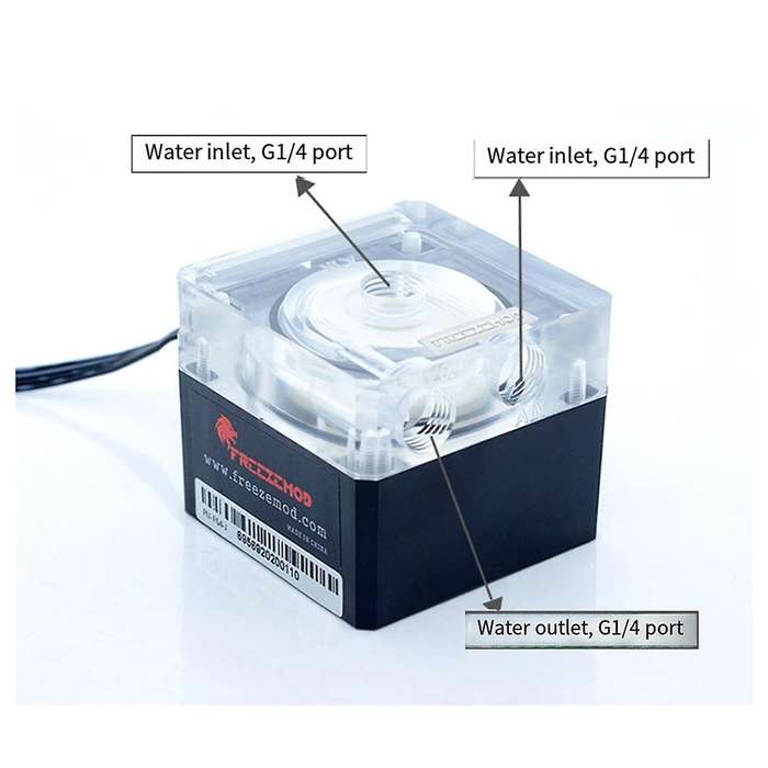 PC Water Cooling Pump Mute Silent Support PWM Intelligent Temperature Regulation Flow 800L/H, PU-FS4