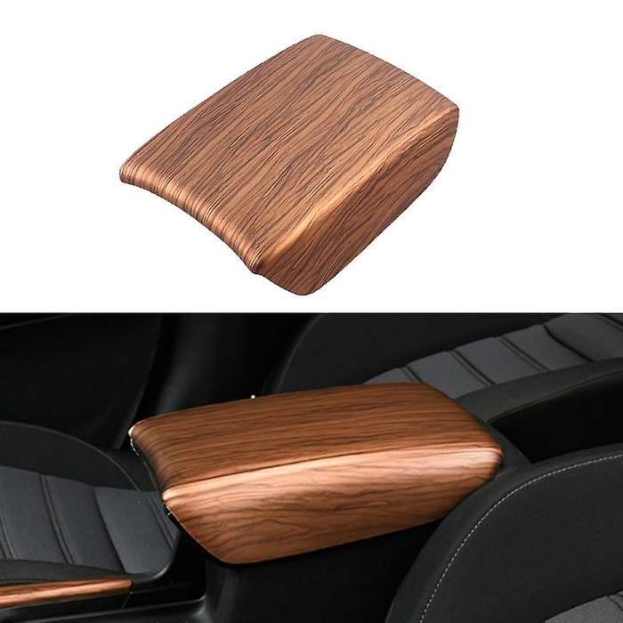 Peach Wood Grain Center Console Armrest Storage Box Panel Cover Trim for -V 2017-2020 Accessories