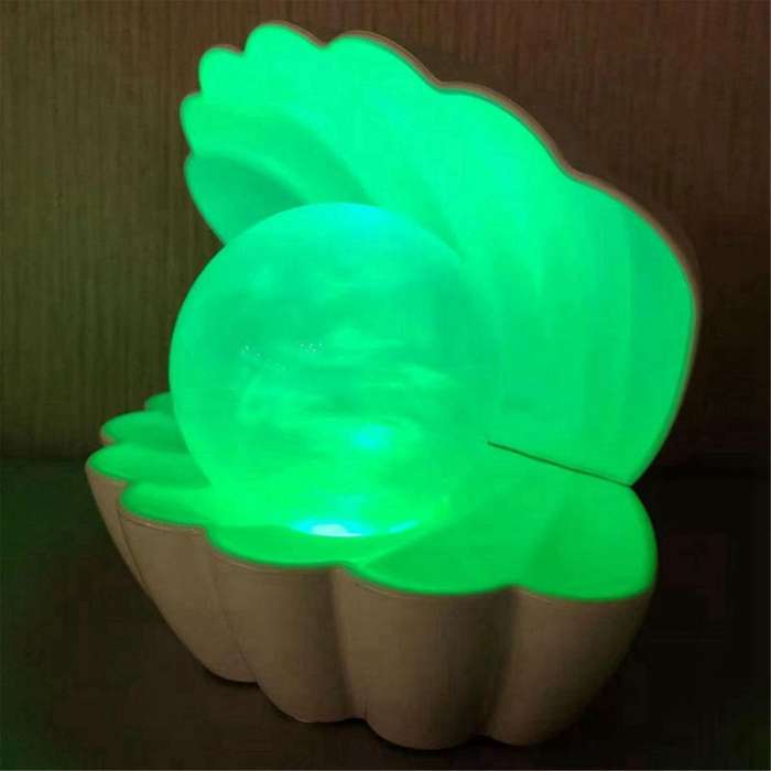 Pearl Shell Night Light Color Changing LED Seashell Desktop Decorative Light Bedroom Bedside Table L
