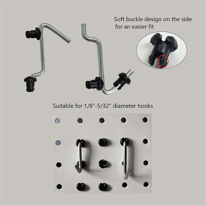 Peg Board Hook Locks,120Pc Peg Board Locks PegHook Stoppers for Stopping Hooks From Falling Off for