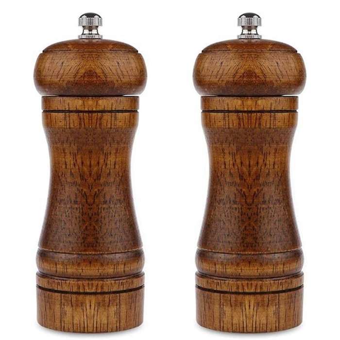 Pepper Grinder - Pepper Mill,Pepper Grinder,Sea Salt Grinder, Wood Pepper Mill Grinder Adjustable 1P