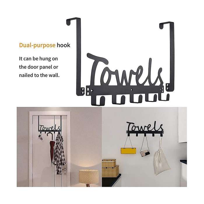 Perforation-free Door Rear Coat Hook Door Rear Storage Rack Towel Rack Wall-mounted Towel Rack Is A