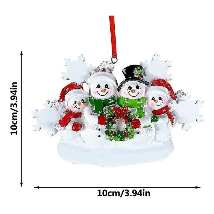 Personalized Family of 4, Christmas Tree Ornament - Cute Holiday Winter Gift Year Durable Ornament