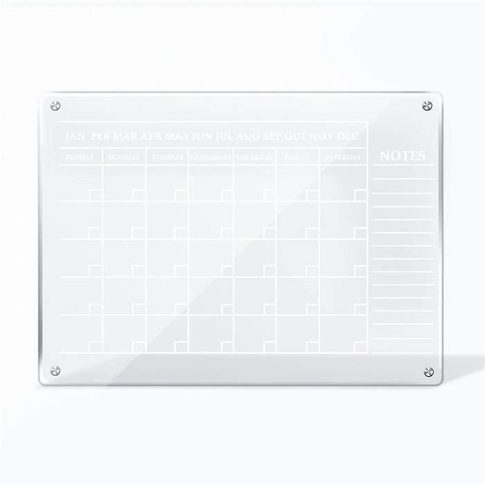 Personalized Acrylic Wall Calendar, Magnetic Acrylic Calendar Board, Personalized Dry Clean Board
